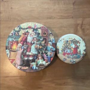 Set of Vintage looking Christmas Cookie Tins (2)